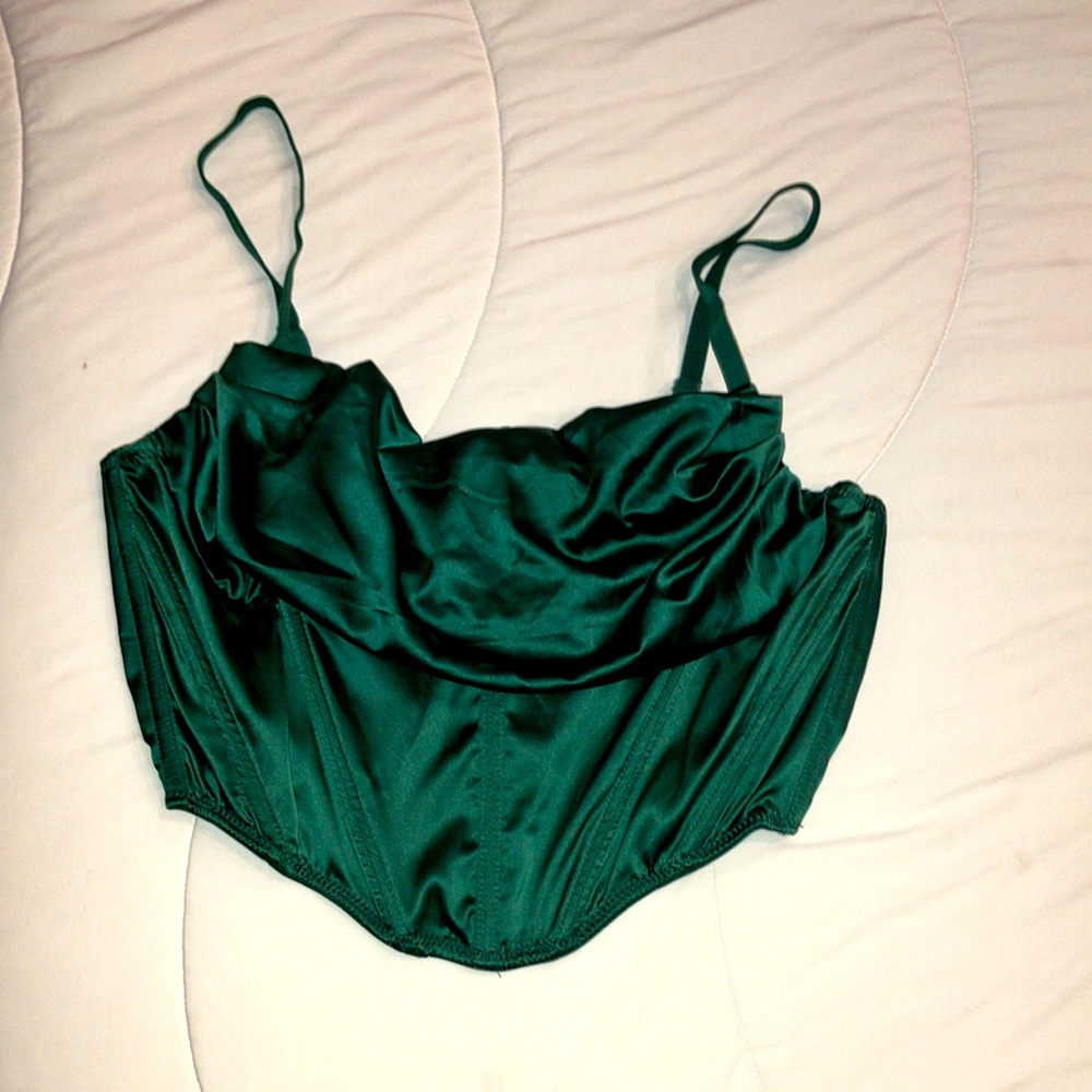 Emerald Green Satin Camisole
